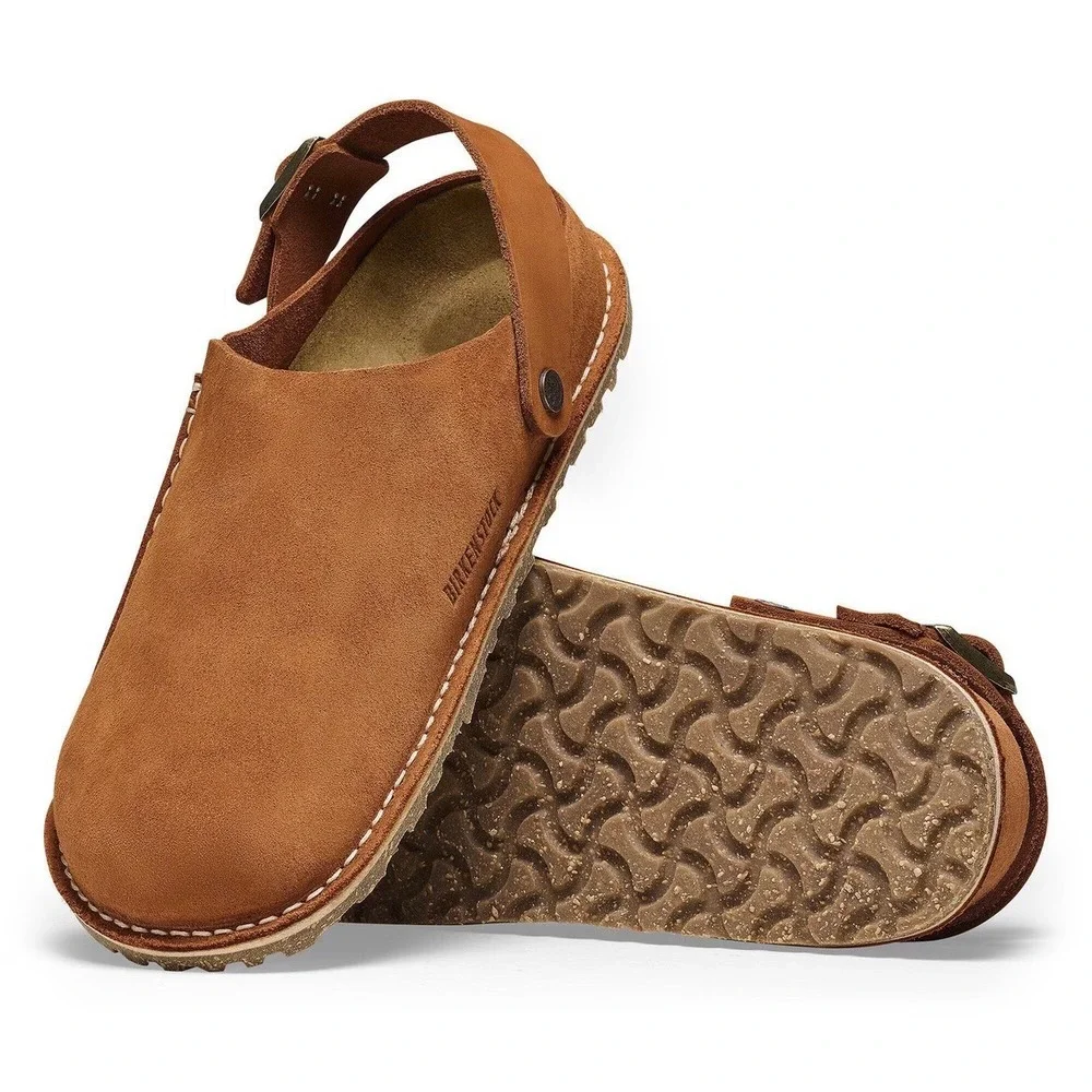 Birkenstock Lutry Premium Clog Mens 9 W 11 Mink Brown New Suede Convertible NWT